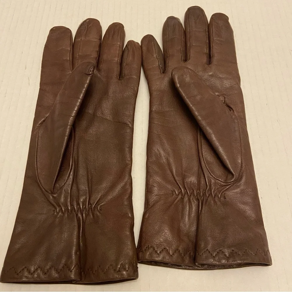 Lord & Taylor Brown Genuine Leather Inner Thinsulate Gloves Size 7.5. - Picture 2 of 7